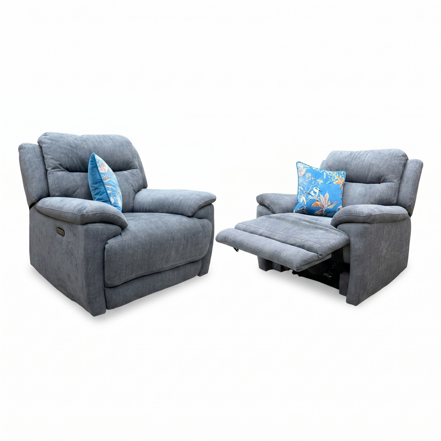 'Touch' Sfa-Pey-R09 Dove Grey Fabric Power Recliner Chair Set