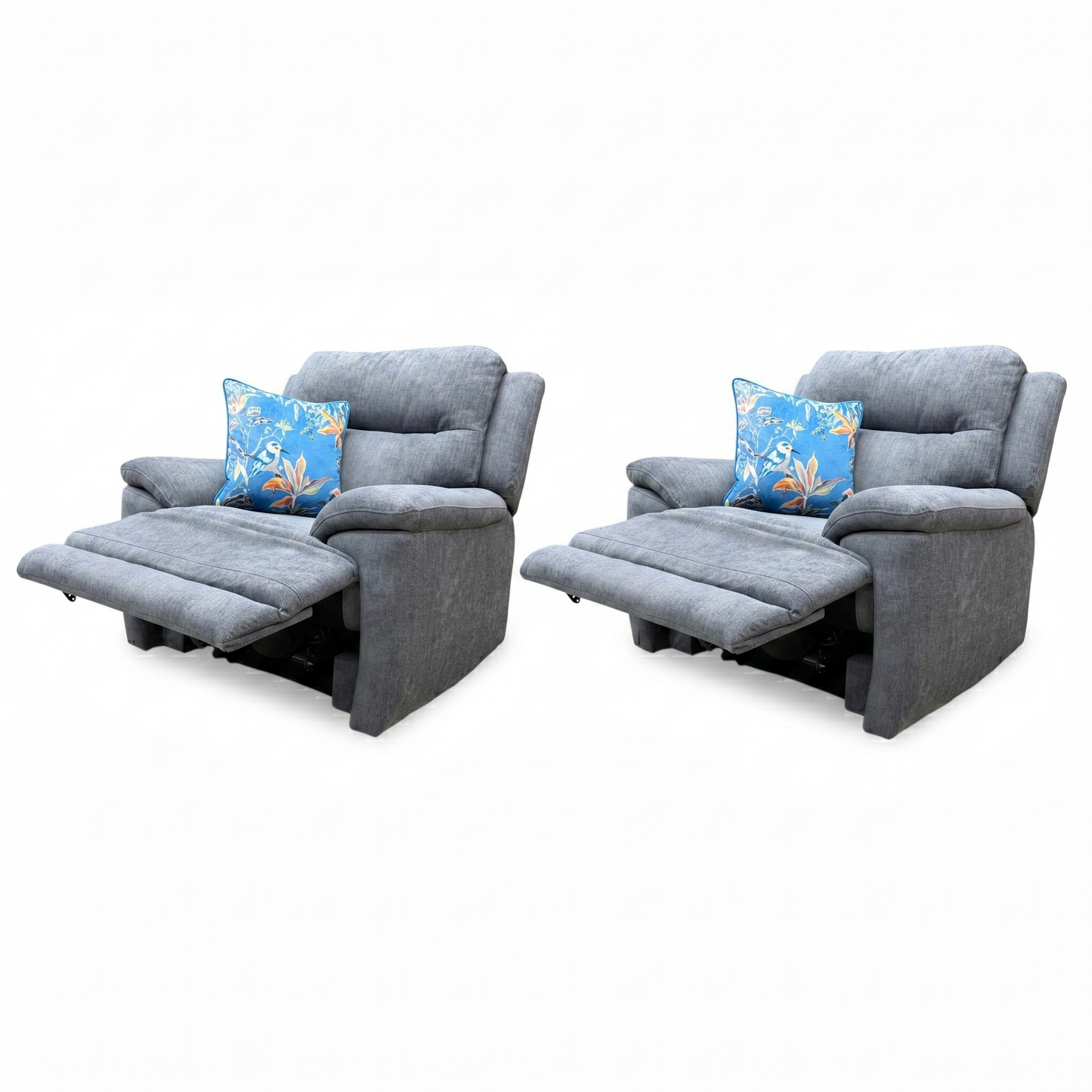 'Touch' Sfa-Pey-R09 Dove Grey Fabric Power Recliner Chair Set