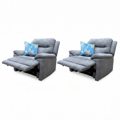 'Touch' Sfa-Pey-R09 Dove Grey Fabric Power Recliner Chair Set