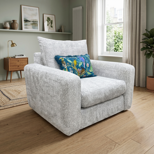 'Pandora' Chevron Silver Fabric Chair
