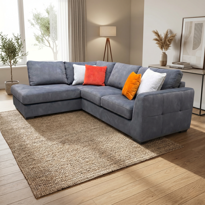 ‘Dinky’ Dexter Shadow Charcoal Grey Fabric Left Hand Facing Corner Chaise End Sofa