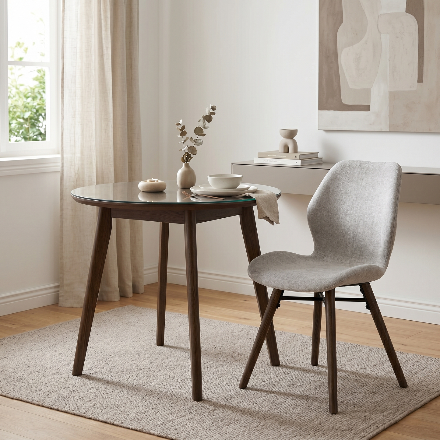 'Stockholm' Dark Oak Upholstered Dining Chair