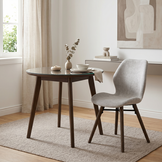 'Stockholm' Dark Oak Upholstered Dining Chair