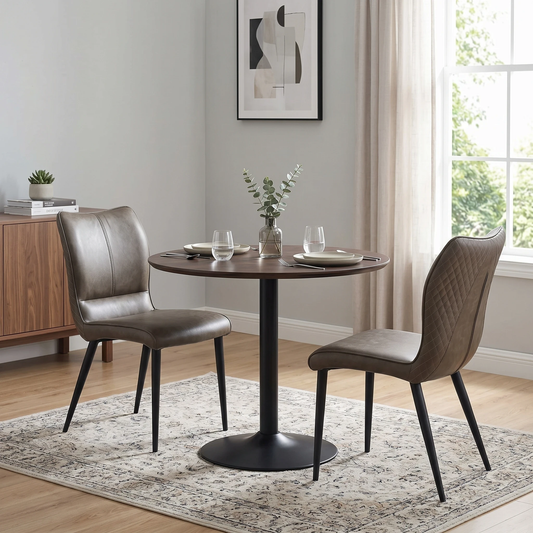 'Murcia' Antiqued Grey Fabric Dining Chairs - Set of 2