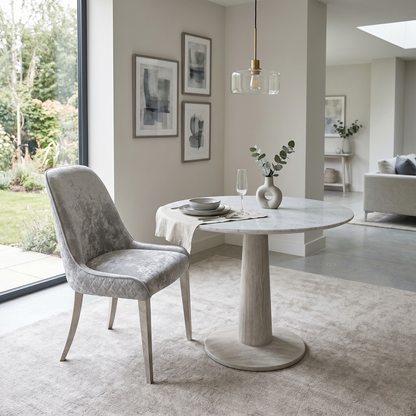 'Dolce' Silver Velvet Dining Chair