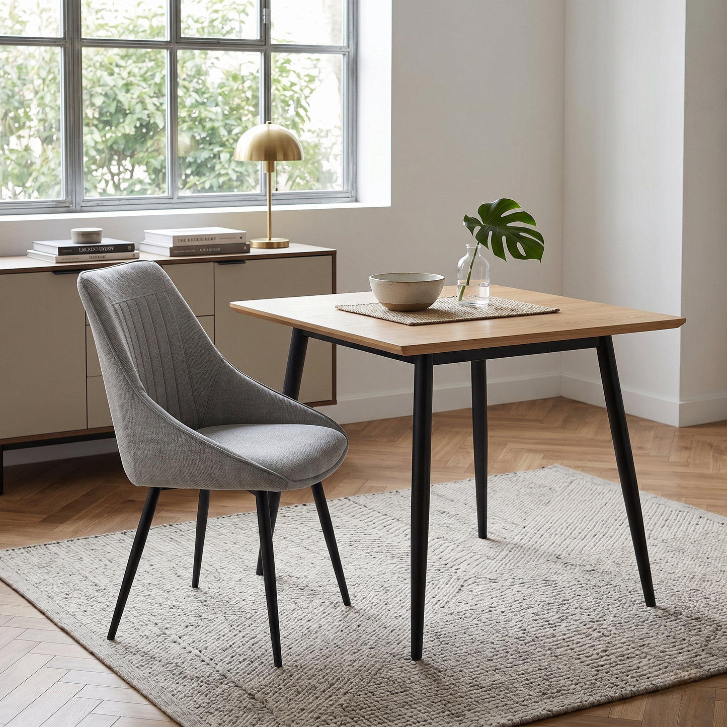 'Crete' Silver Fabric Swivel Dining Chair