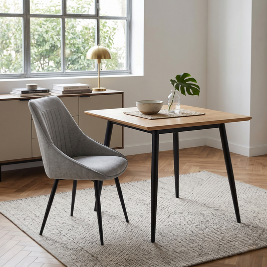 'Crete' Silver Fabric Swivel Dining Chair