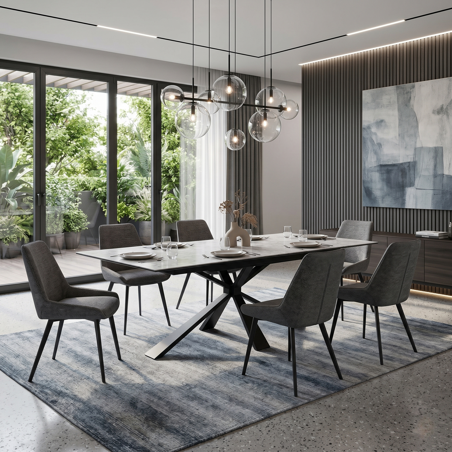 ‘Crete’ Ceramic Top Large Extending Dining Table