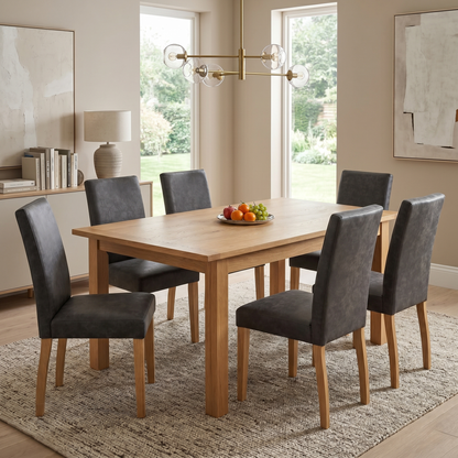 Furnitureland 'Augusta' Grey Cowboy Upholstered Set of 6 Dining Chairs