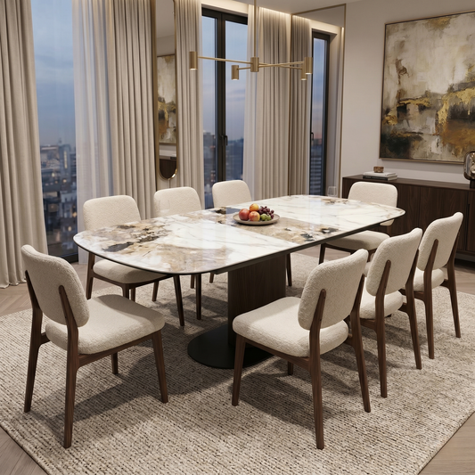 ‘Mekong’ Ceramic Top 160cm Extending Dining Table
