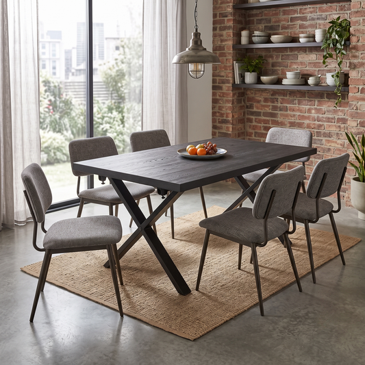 ‘Shenton’ Black Solid Oak Small Dining Table