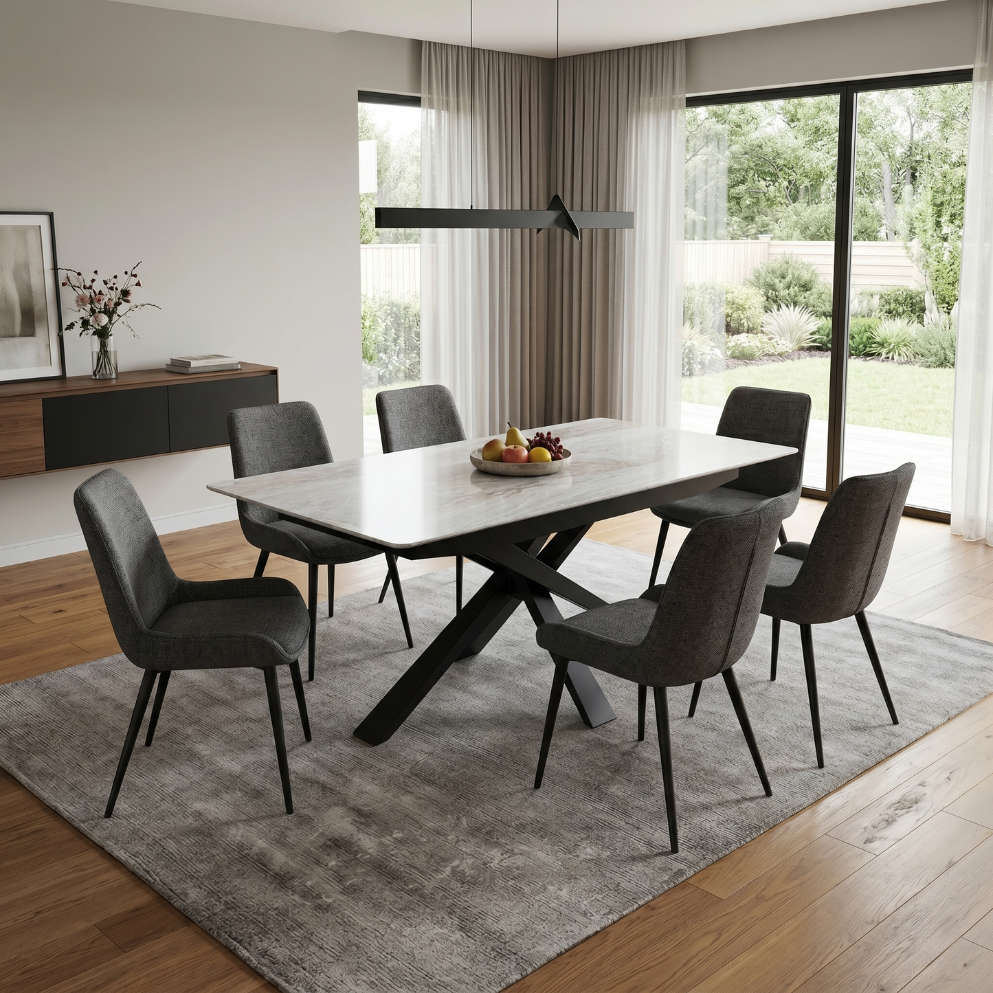 ‘Germain’ Marble Top 150cm Fixed Dining Table