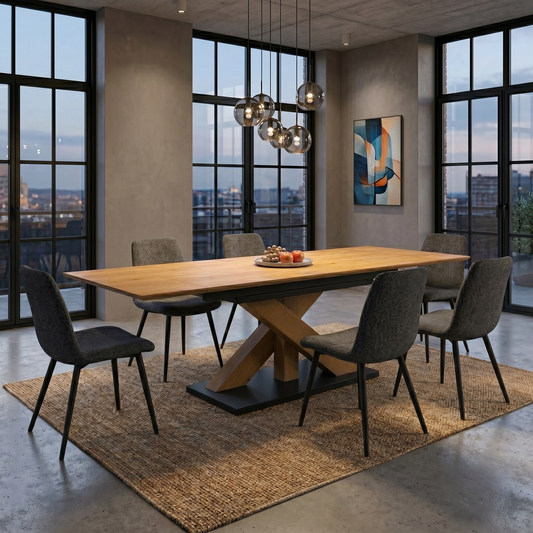 ‘Aydin’ Solid Oak Large Extending Dining Table