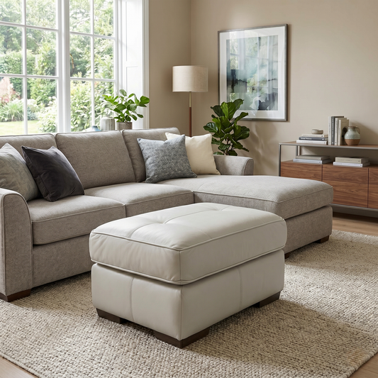 G Plan ‘Seattle’ L843 Cambridge Stone Ok Leather Footstool