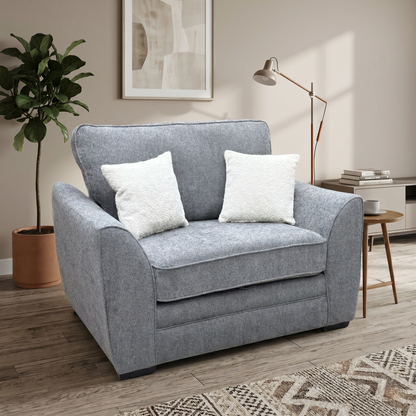 ‘Trinity’ Grey Fabric Snuggle Chair