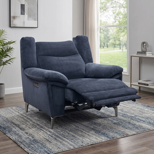 ‘Panache' Manhattan Indigo 58009 Fabric Power Recliner Chair