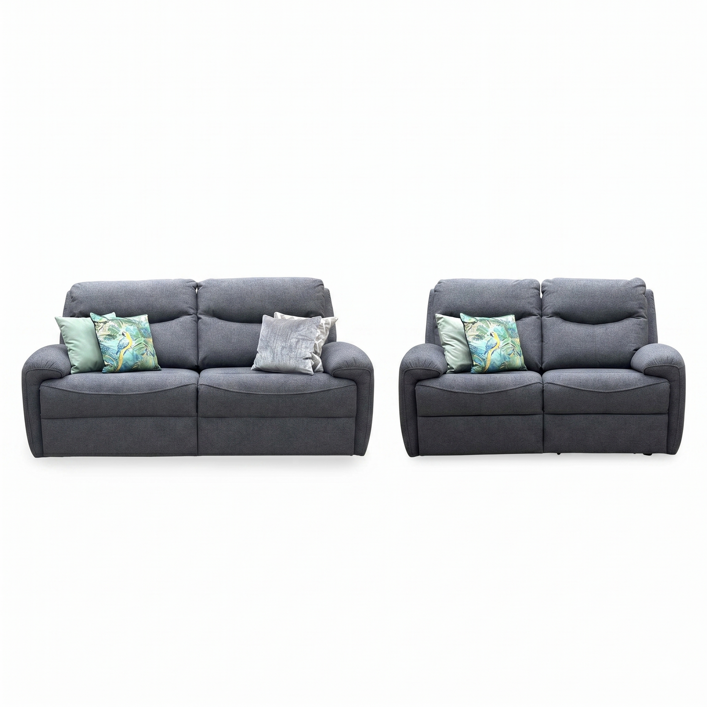 G Plan 'Amesbury' A943 Roche Slate Grey Fabric Sofa Set - 3 Seater Sofa & 2 Seater Power Recliner Sofa