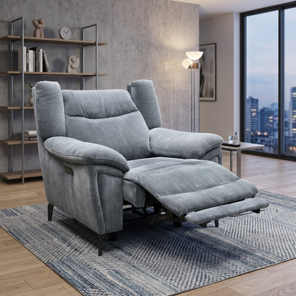 ‘Panache’ Manhattan Charcoal Grey 58003 Fabric Power Recliner Chair