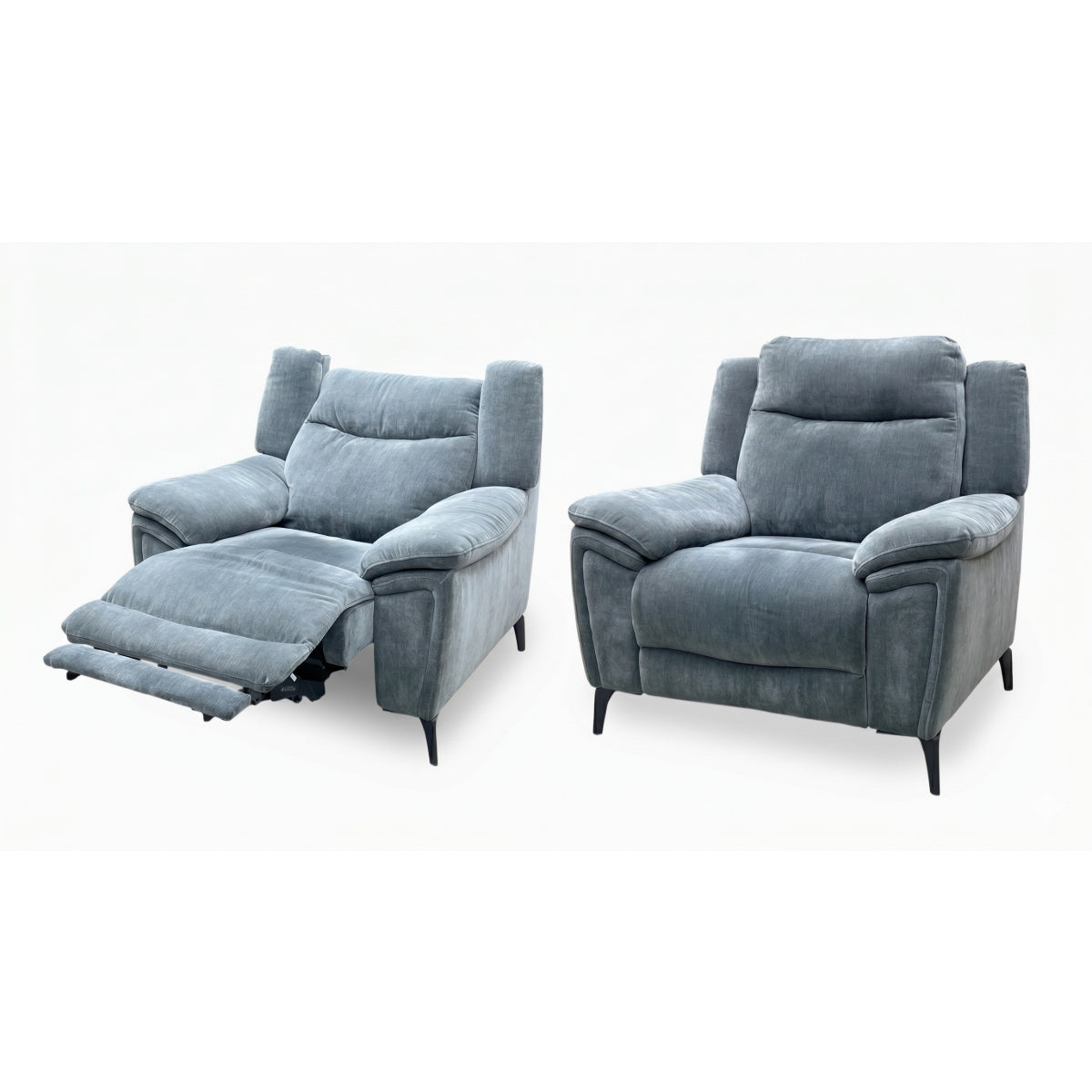‘Panache’ Manhattan Charcoal Grey 58003 Fabric Chair & Power Recliner Chair Set