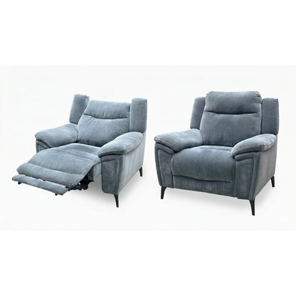 ‘Panache’ Manhattan Charcoal Grey 58003 Fabric Chair & Power Recliner Chair Set