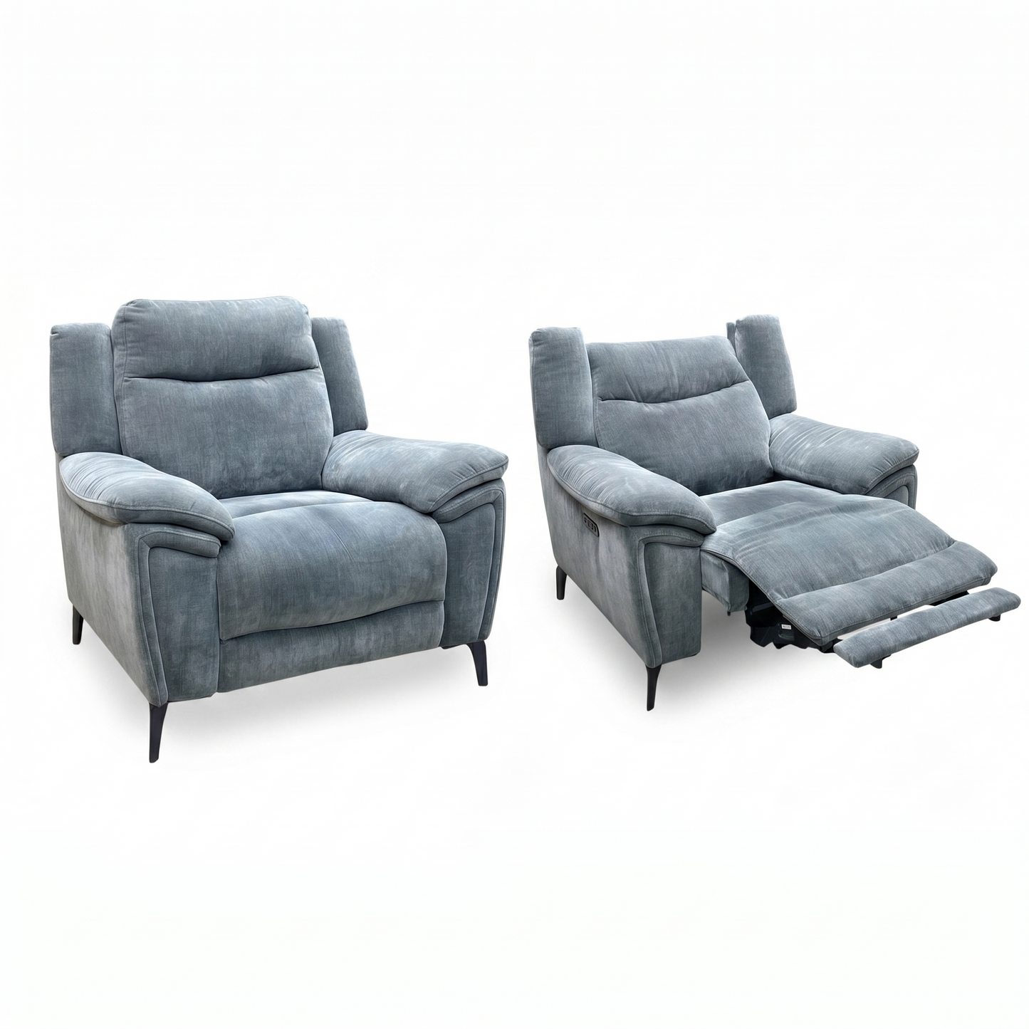 ‘Panache’ Manhattan Charcoal Grey 58003 Fabric Chair & Power Recliner Chair Set