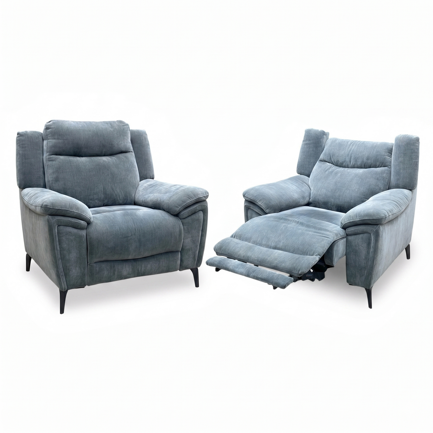 ‘Panache’ Manhattan Charcoal Grey 58003 Fabric Chair & Power Recliner Chair Set