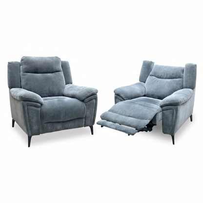 ‘Panache’ Manhattan Charcoal Grey 58003 Fabric Chair & Power Recliner Chair Set