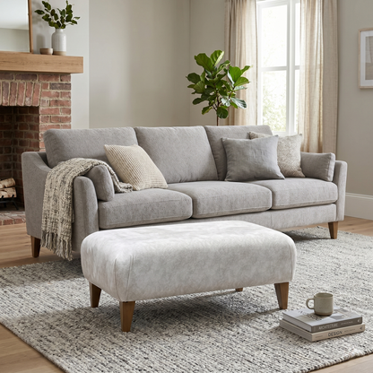 ‘Aura’ Kenzo Cream Dw Ft Fabric Footstool