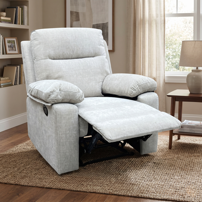 'Fenway' Beige Woven Fabric Manual Recliner Armchair