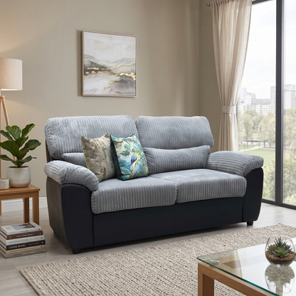 ‘Sienna’ Grey Jumbo Cord 2 Seater Sofa Bed