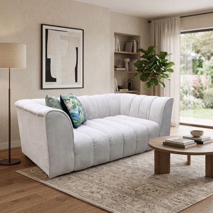 Michelle Keegan Home 'Mikah' Natural Fabric 2 Seater Fabric Sofa