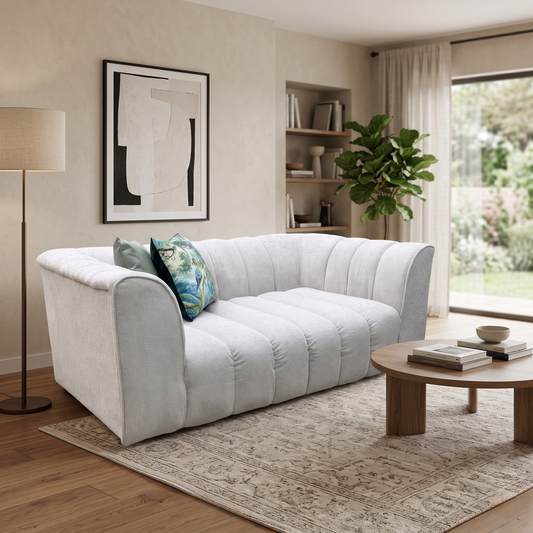 Michelle Keegan Home 'Mikah' Natural Fabric 2 Seater Fabric Sofa