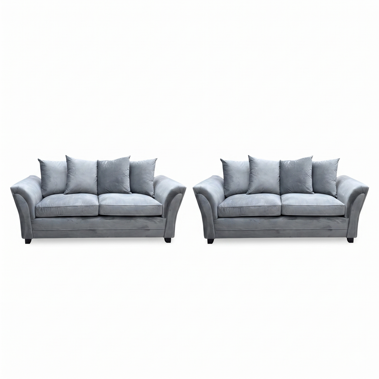 ‘Leila’ Grey Fabric 3+3 Seater Sofa Set