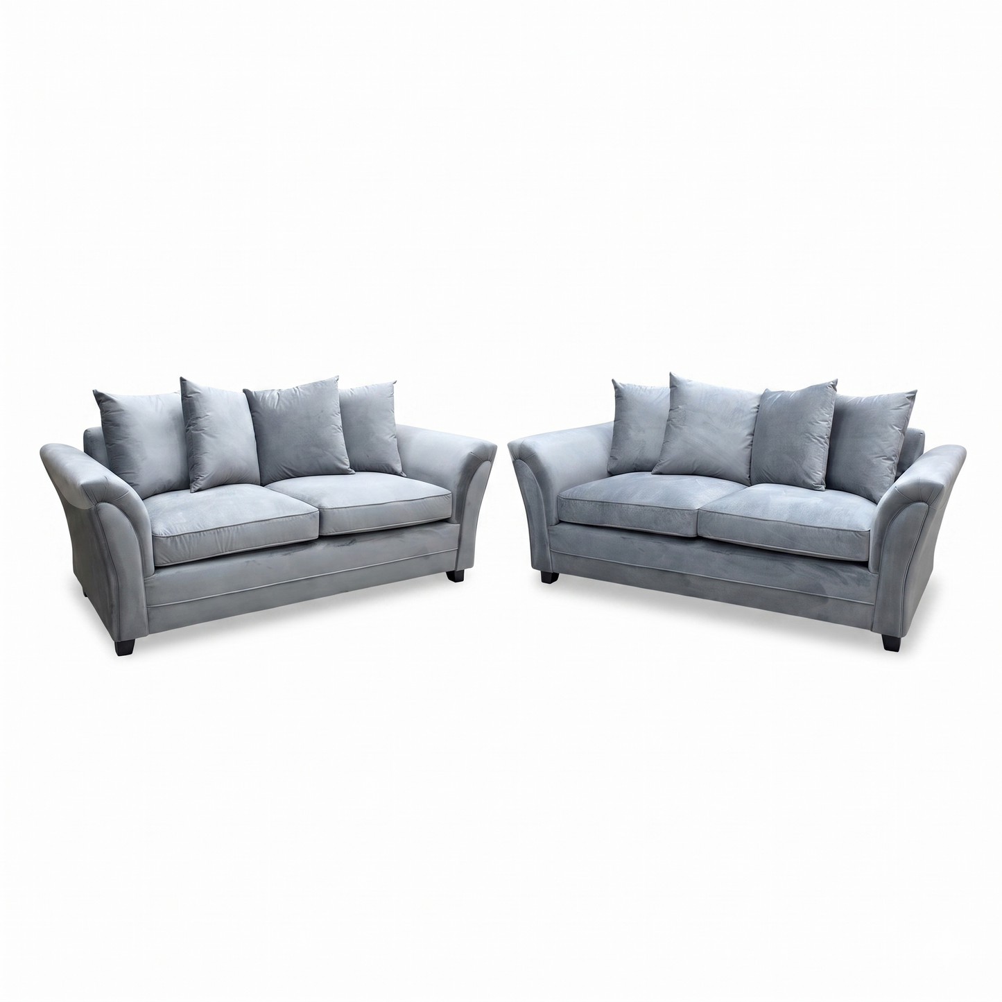 ‘Leila’ Grey Fabric 3+3 Seater Sofa Set