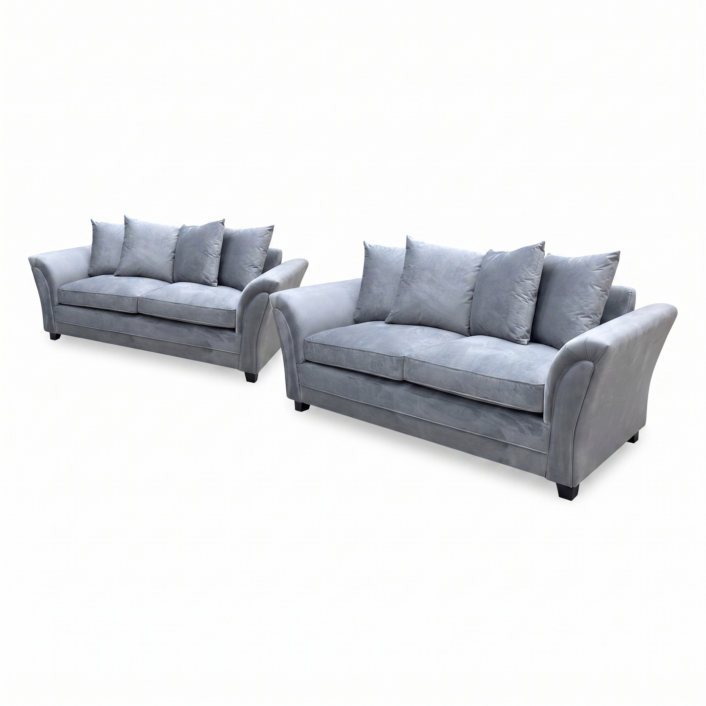 ‘Leila’ Grey Fabric 3+3 Seater Sofa Set