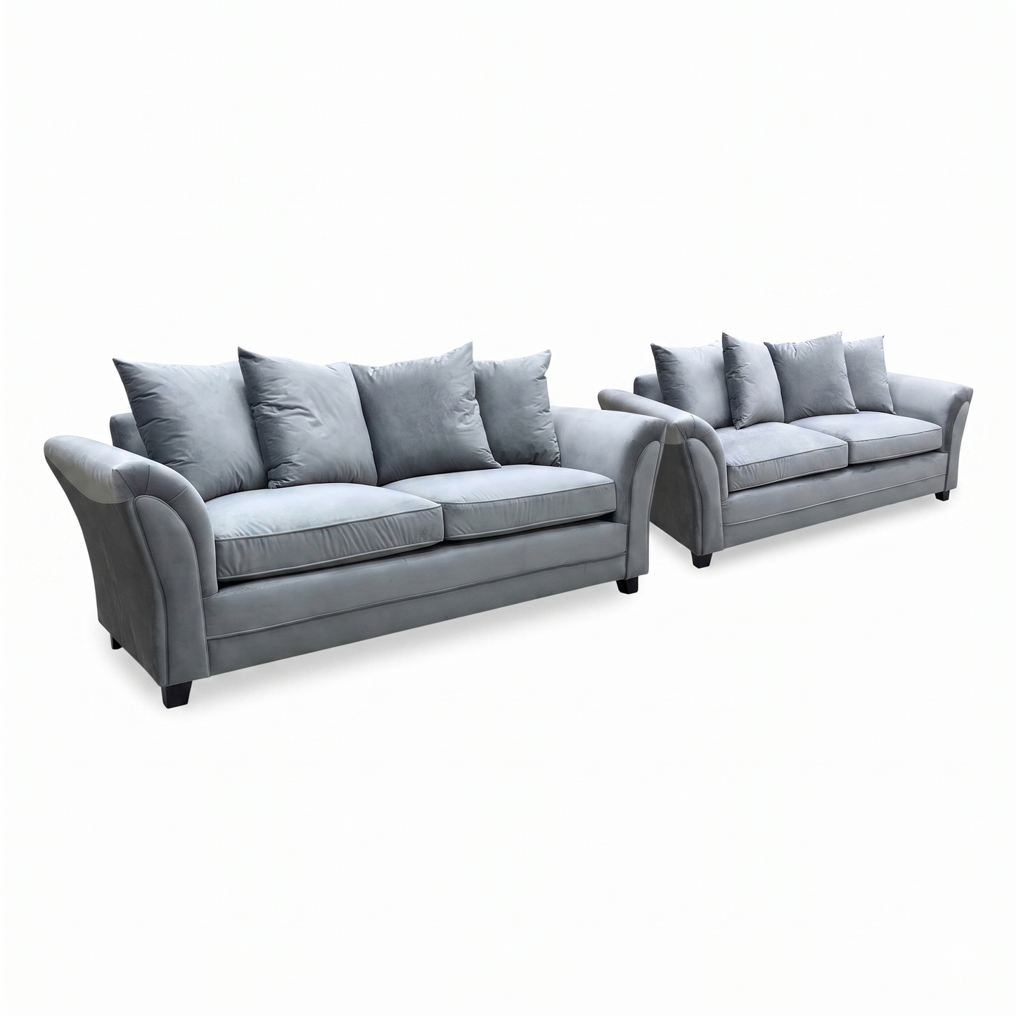 ‘Leila’ Grey Fabric 3+3 Seater Sofa Set