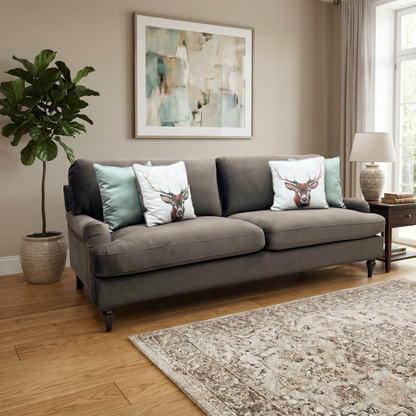 ‘Hampshire’ Cappuccino Brown Fabric 3 Seater Sofa