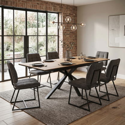 'Earth' Solid Oak 160cm Pop-Up Extending Dining Table
