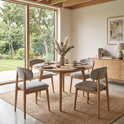'Stockholm' Light Oak Set of 4 Wooden Dining Chairs