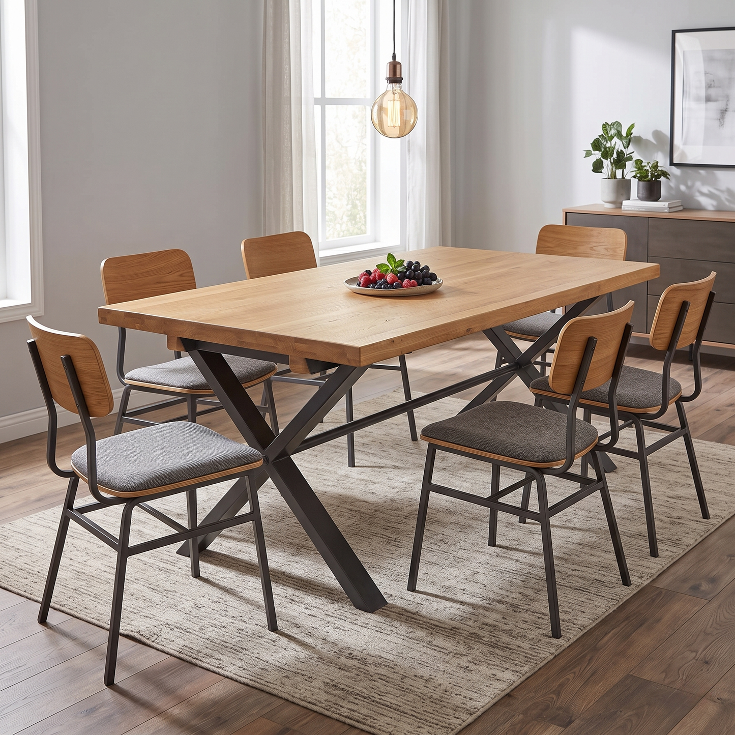 Living room of the 'Earth' 190cm Fixed Dining Table.