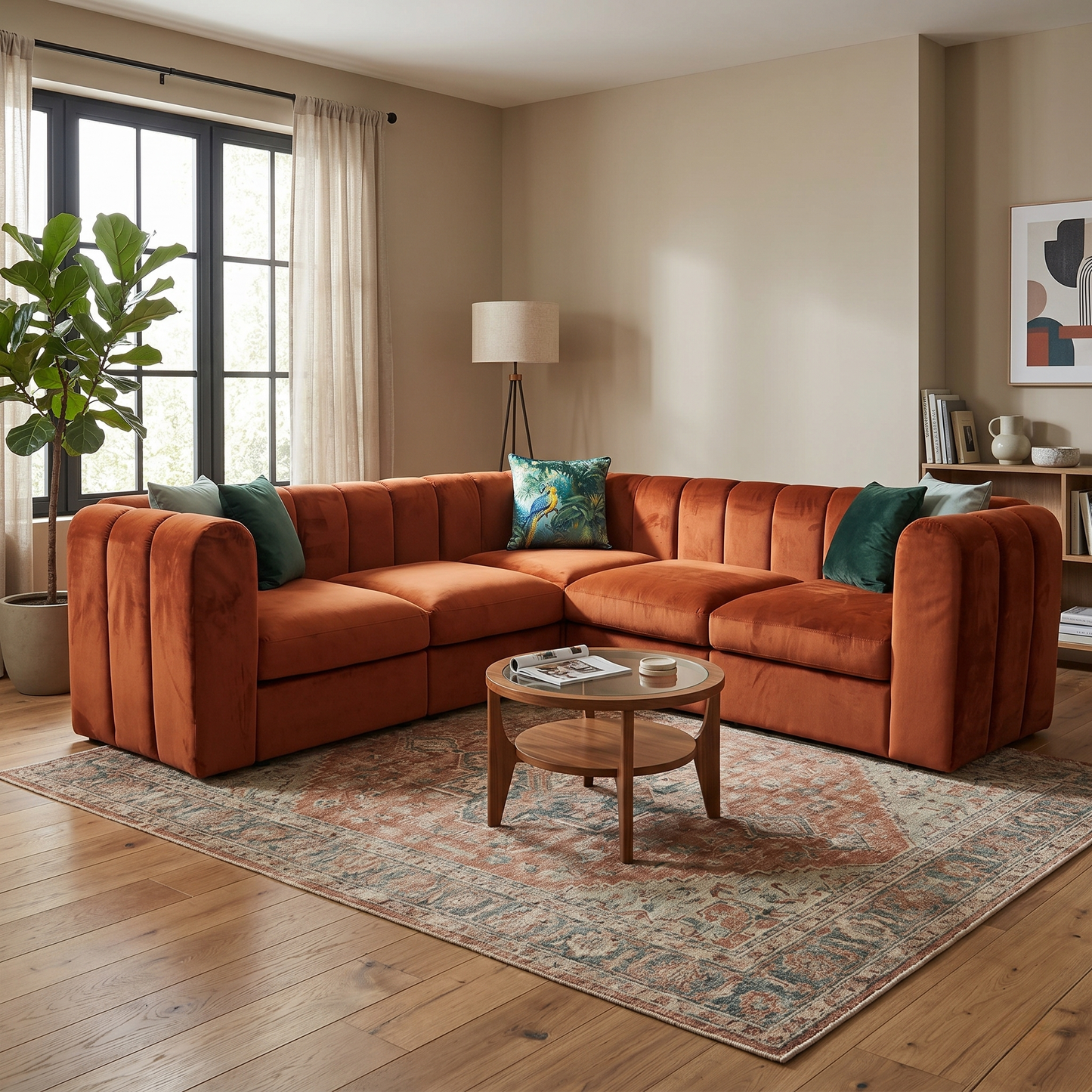 ‘New Sofables’ So Together Rust Orange Sofables Splendour Fabric Modular Corner Sofa