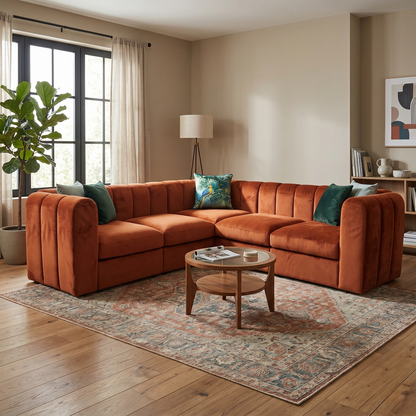 ‘New Sofables’ So Together Rust Orange Sofables Splendour Fabric Modular Corner Sofa