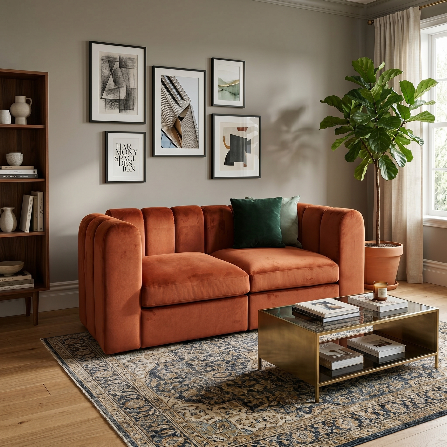 ‘New Sofables’ So Together Rust Orange Sofables Splendour Fabric 2 Seater Sofa