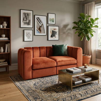 ‘New Sofables’ So Together Rust Orange Sofables Splendour Fabric 2 Seater Sofa
