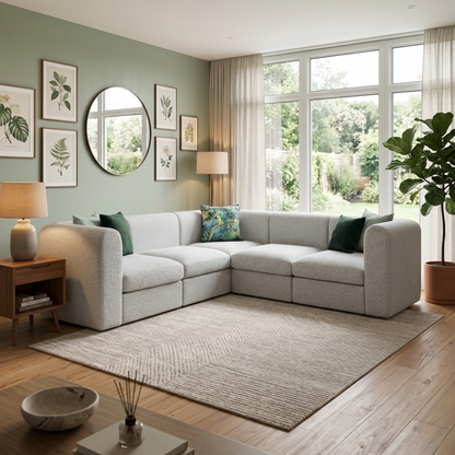 ‘New Sofables’ So Together Oatmeal Fabric Non Fluted Modular Corner Sofa