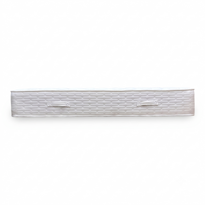 Side view of the Farlow eco pocket sprung king mattress showing the border and handles