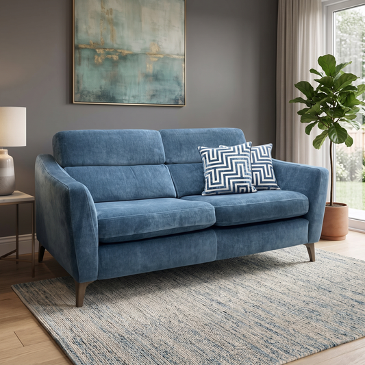 ‘Moderna’ Mht Airforce Blue Sw Linen Fabric 2 Seater Sofa
