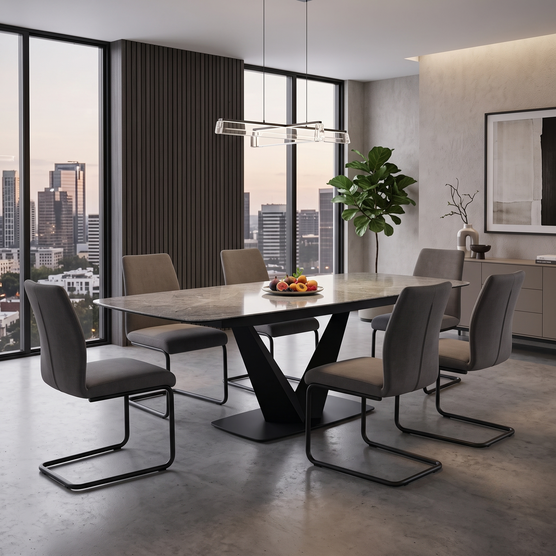 ‘Cupra' Grey Ceramic Top 180cm Large Pop Up Extending Dining Table Furniture Village