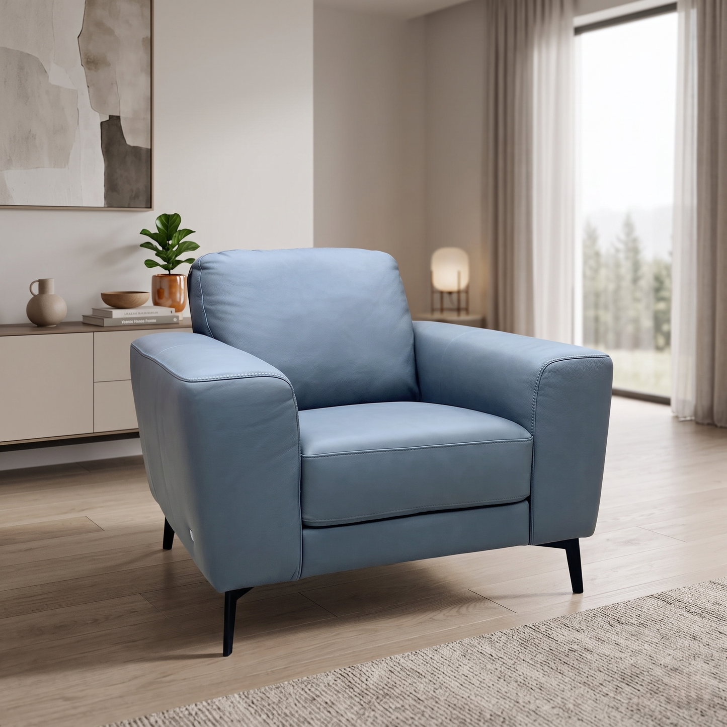 ‘Bocelli’ Tatto Grey 4370 Leather Chair