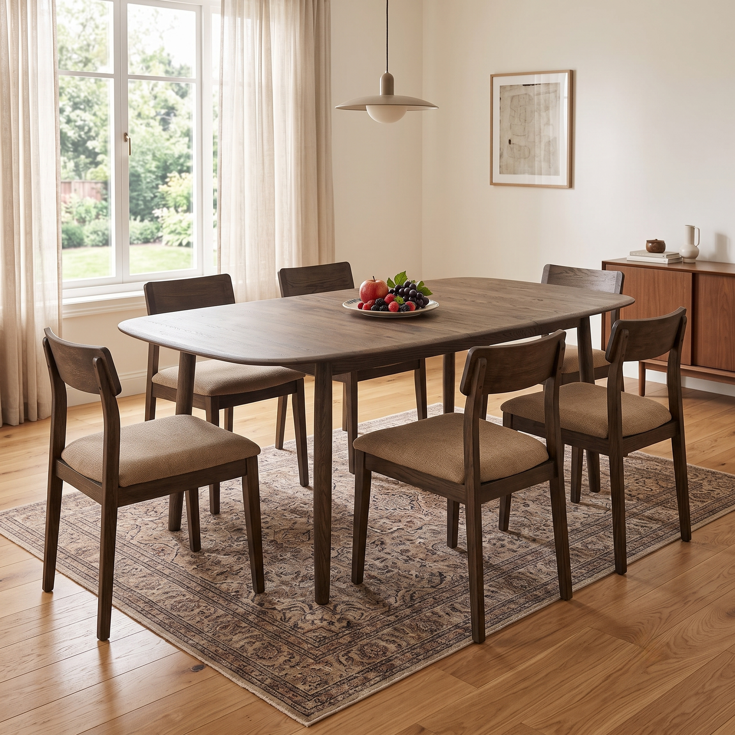 ‘Stockholm’ Dark Oak Solid Oak Large Extending Dining Table Furniture Village
